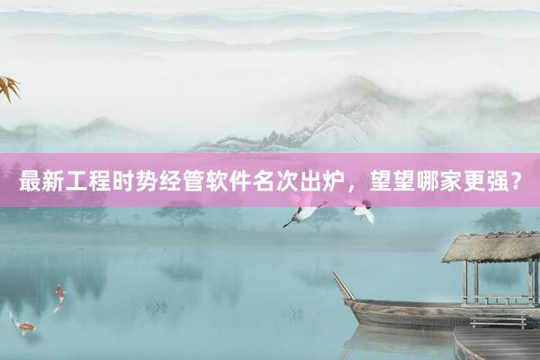 最新工程时势经管软件名次出炉，望望哪家更强？